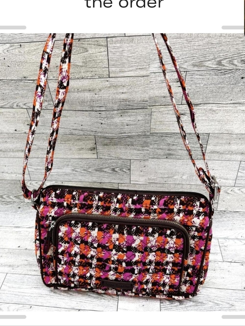 Vera Bradley RFID Little Hipster crossbody bag purse retired Houndstooth Tweed